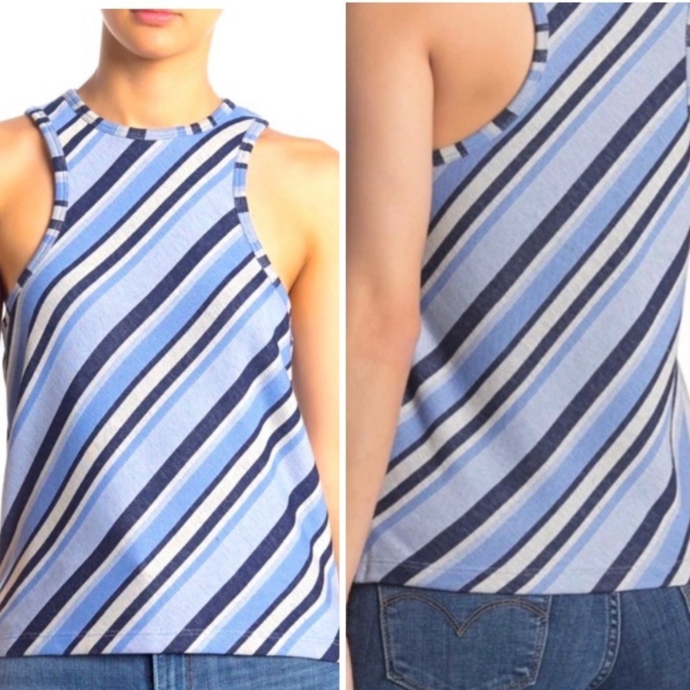 FREE PEOPLE Sidelines Navy Racerback Tank - Picture 2 of 5